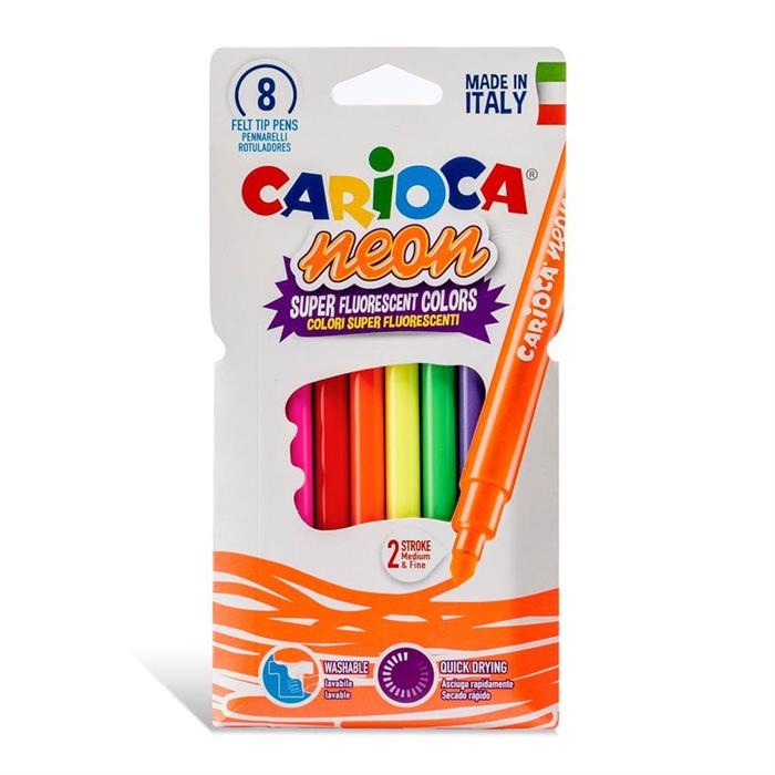 Carioca Neon Yıkanabilir Keçeli Kalem 8 li 42785
