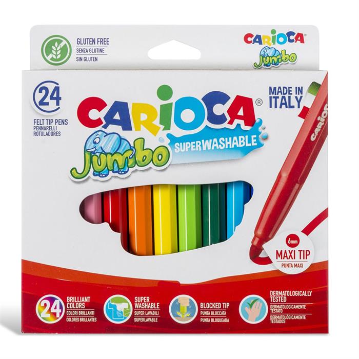 Carioca Yıkanabilir Kalın Keçeli Kalem 24 Renk 40570