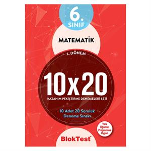 6.Sınıf Matematik 10X20 KAP Denemeleri 1. Dönem - Bloktest