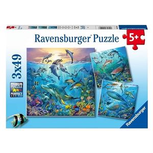 Ravensburger Çocuk Puzzle 3x49 Parça Okyanus Hayvanları 51496