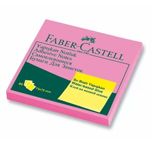 Faber-Castell Yapışkan Notluk 75x75mm Fosforlu Pembe 5089565432000